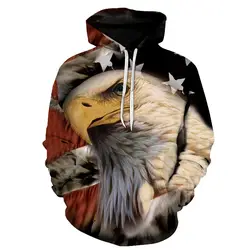 Мода американский флаг с орлом 3D Толстовка Для Мужчин's Для женщин Спортивная толстовка с капюшоном Женский Повседневный пуловер, свитер