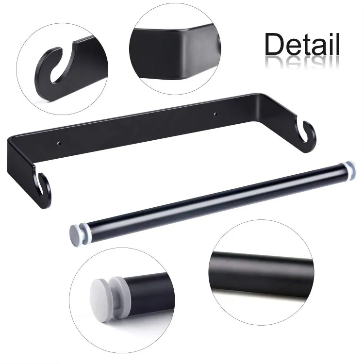 Kitchen Roll Holder - Stainless Steel Paper Towel Holder Wall-Mount Cling Film Dispenser, Roll Paper Hand Towel Detachable Stora