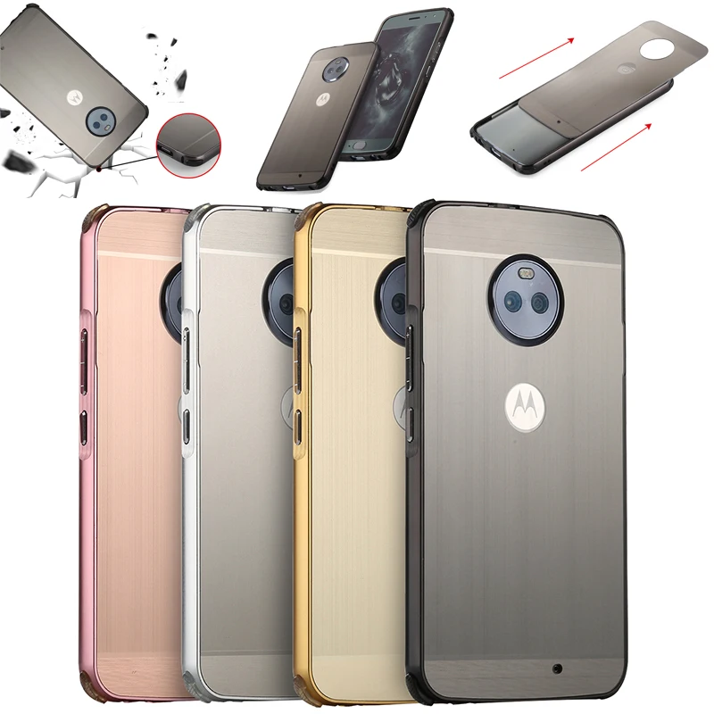 

For Motorola Moto E5 Case for Moto E 5 Brushed Back Cover Hard Case with Plating Metal Frame Case for Moto E5 5.0