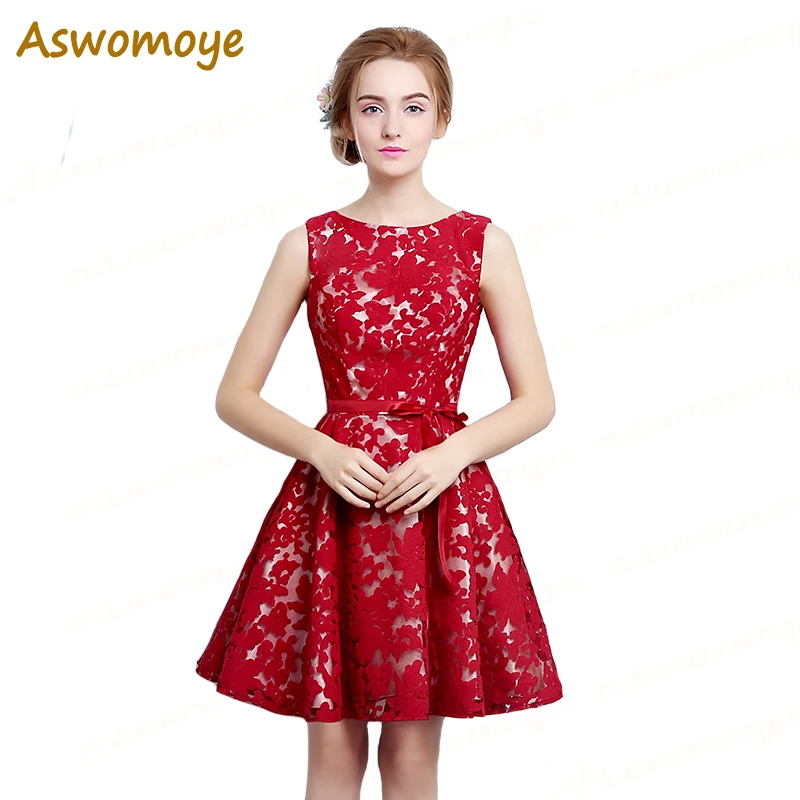 

Aswomoye High Quality Short Evening Dress Cheap Party Dresses A-Line Prom Dress for Students Haute Couture robe de soiree