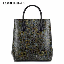TOMUBIRD, новинка, улучшенная воловья кожа, рисунок, тисненая кожа, женские кожаные сумки, тоут, натуральная кожа, сумка на плечо