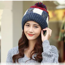 BomHCS модные цвета Женская Толстая теплая шапочка ручной работы шапка шапки зимний подарок