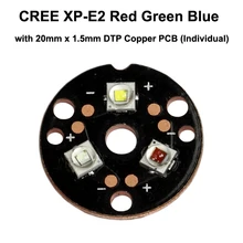 Тройной Cree XP-E2 красный зеленый синий светодиодный излучатель с 20 мм x 1,5 мм DTP Медь PCB(индивидуальный) w/Оптика