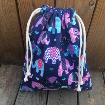

Cotton Canvas Drawstring Organized Pouch Party gift Bag Color Elephant YILE9318d