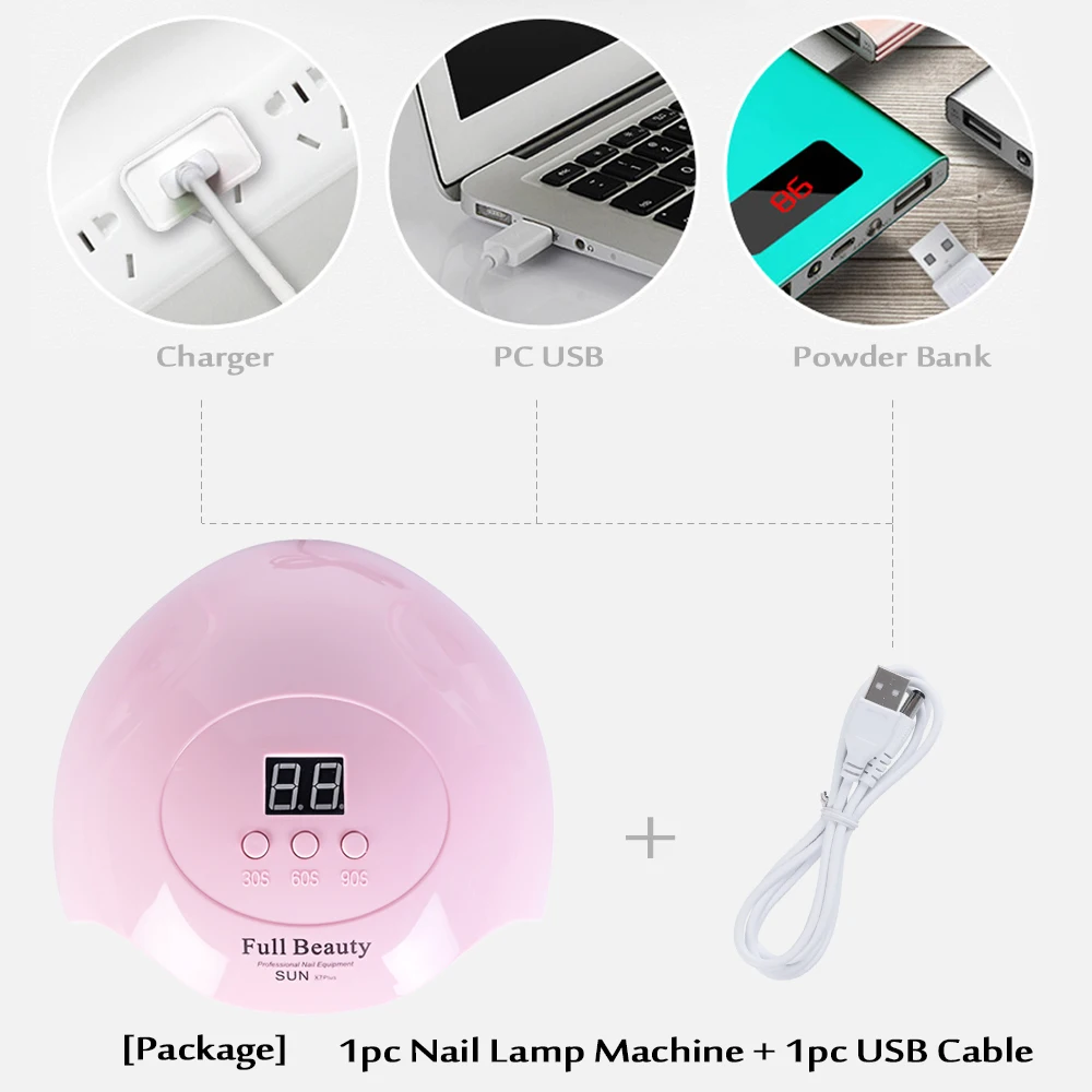 УФ светодиодная лампа для сушки ногтей 30 Вт USB лампа для маникюра ЖК-дисплей отверждение всех Гель-лак для ногтей Инструменты автоматический датчик SASUNX7Plus