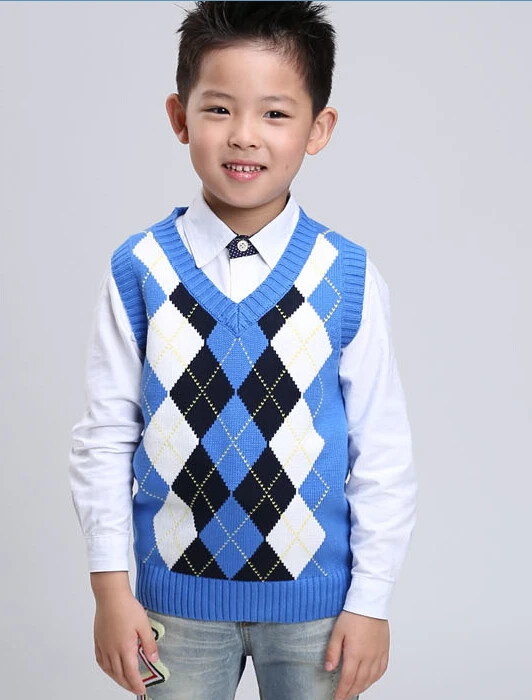 2016 autumn children s clothes boys vests causal splice v neck cotton baby boy knitting vests