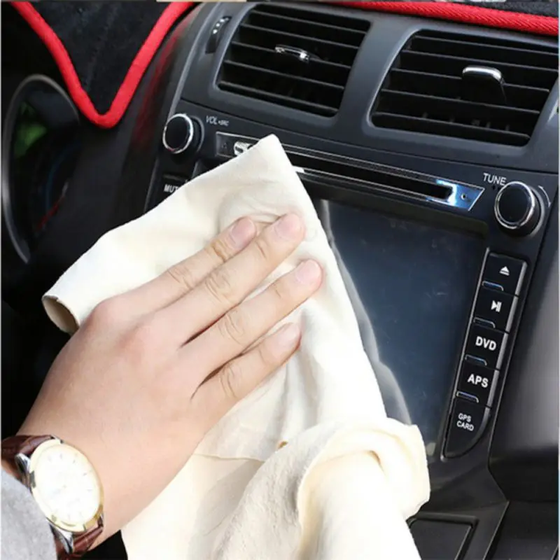 Для автомойки, очистки полотенце натуральная замша ткань для мытья автомобиля Чистка замша впитывающее полотенце многоразовые инструмент