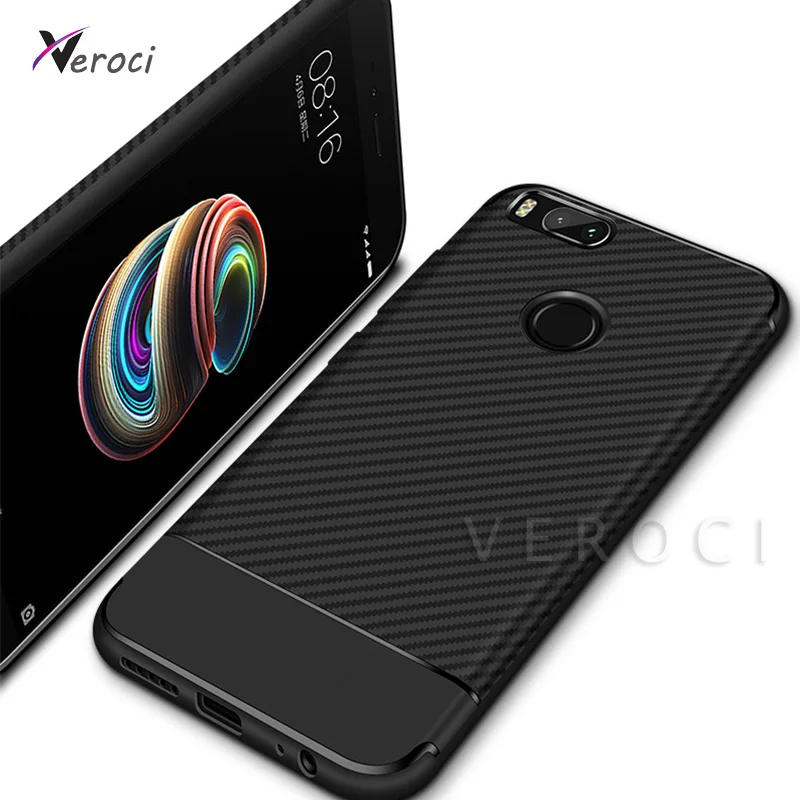 

Shockproof Carbon Fiber TPU Case for Xiaomi Mi A1 Soft Silicon Full Protective Cover Phone Cases for xiaomi a1 mi5x mi 5x