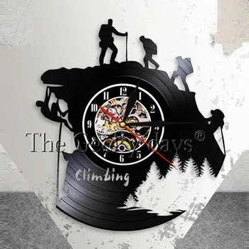 

Sport Rock Climbing Vinyl Record 3D Wall Clock Modern Design Climb Wall Watch Wall Decor For Living Room