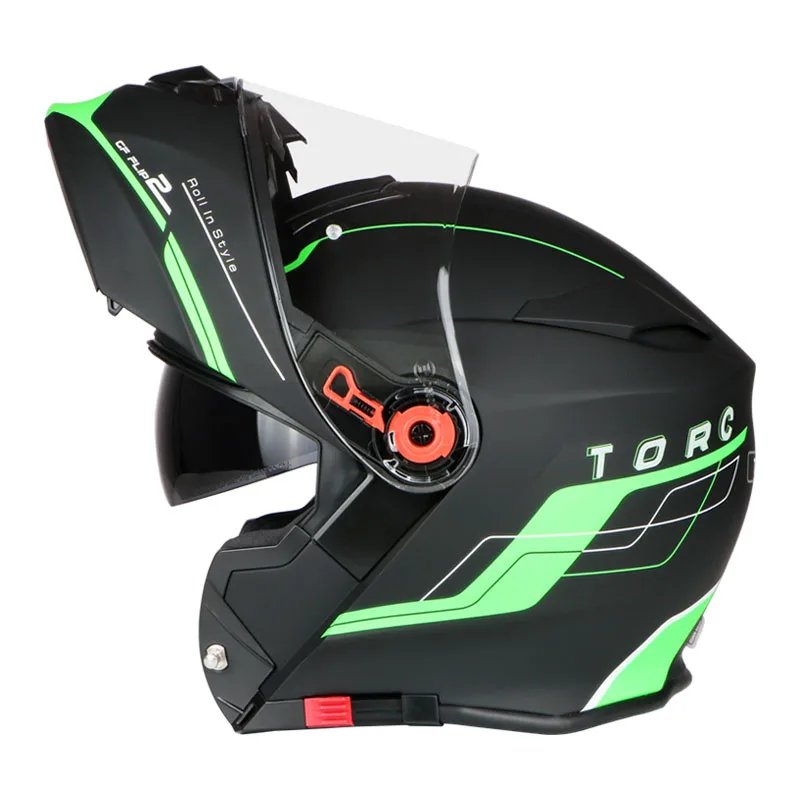 TORC moto rcycle шлем флип-ап шлем мото rbike moto rcross Полный лицевой шлем capacete cascos para moto ECE T271 гоночный шлем - Цвет: GREEN NARROW