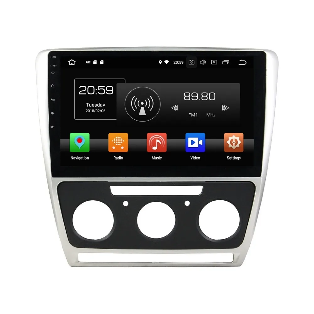 Sale 10.1" Android 8.0 Car Radio DVD GPS Navigation for Skoda Octavia 2010 2011 2012 2013 2014 4GB RAM Bluetooth WIFI USB 32GB ROM 1