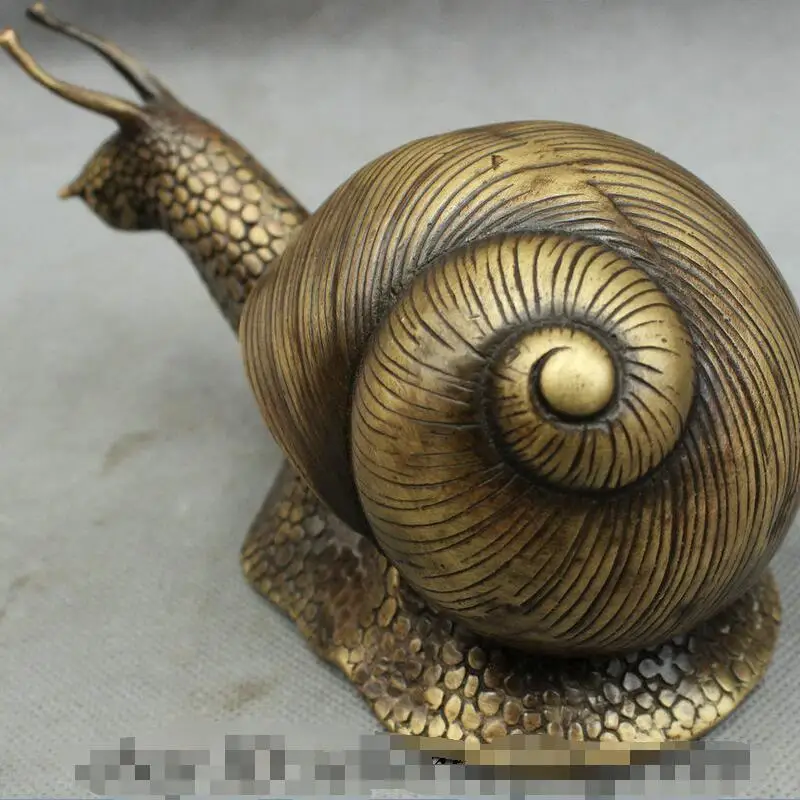 

wan67104052+++Folk Chinese Bronze FengShui Wealth Snail Shell Turbo Helix Statue Figurine