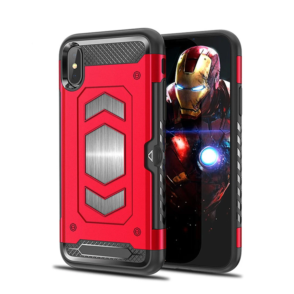 

Heavy Duty Car Magnet Armor Case Shockproof Cover For iPhone 11 Pro max 6S 6 7 8 Plus X XR XS max Anti Shock Case Back Card Slot