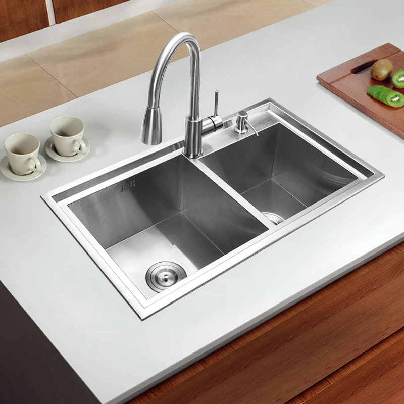 780*430*220mm In acciaio Inox 304 sottotop lavello da cucina set ... 780*430*220mm In acciaio Inox 304 sottotop lavello da cucina set ...