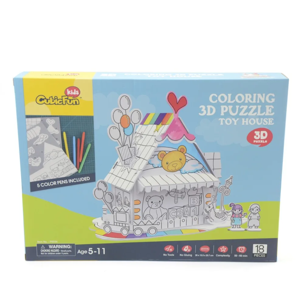 

FREE SHIPPING DIY KID COLORING PAPER 3D BALLOON HOUSE