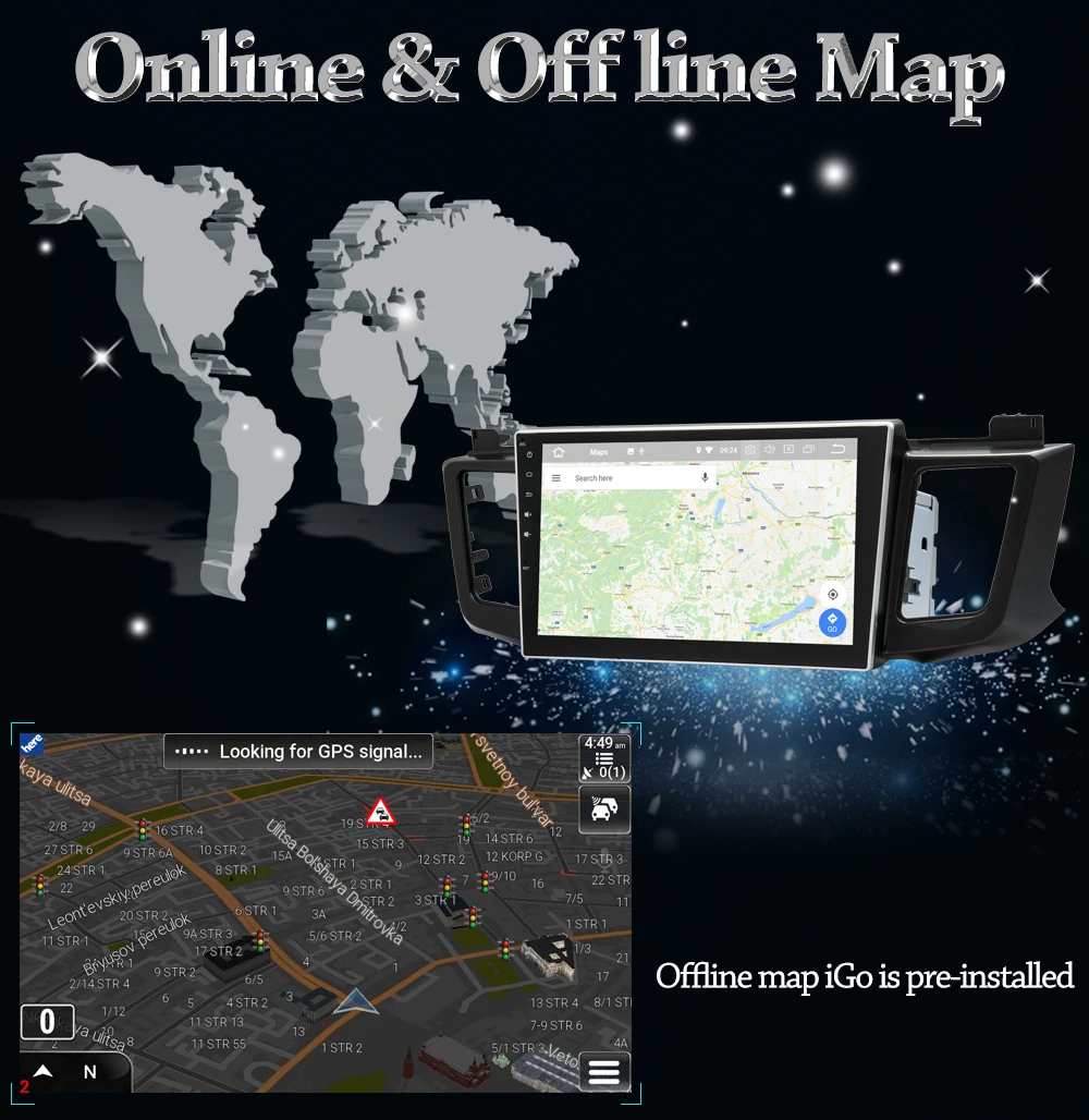 Excellent Owtosin 2 Din Android 9.0 Car Radio Multimedia For Toyota RAV4 2012 2013 2014 2015 2016 2017 2018 Car GPS Navigation Autoradio 10