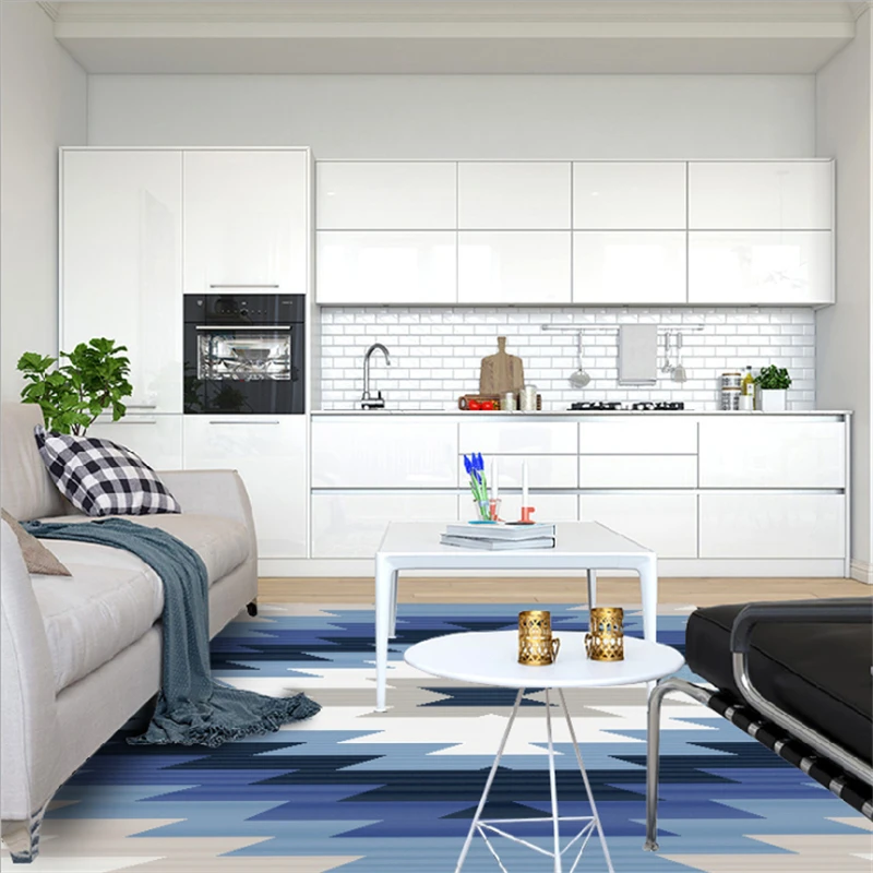 Скандинавские геометрические ковры в современном стиле, Синие Серые ковры для спальни и дома, коврики для гостиной, спальни