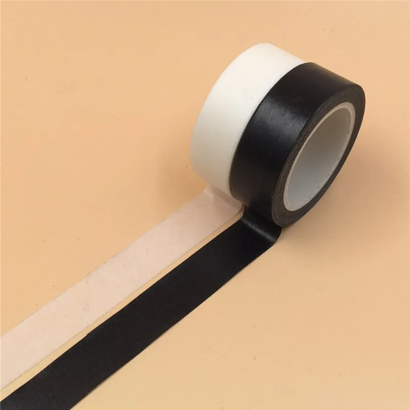 Stickers Black White Washi Tape  Washi Masking Tape Black White - 10m X  15mm Solid - Aliexpress