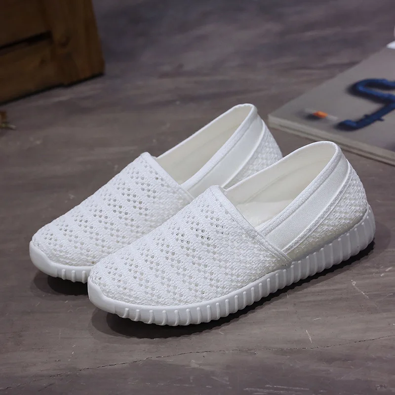 

2019 Summer New Shoes Woman Fashion Flat Shoes Women Breathable Mesh Casual Shoes Flat Shallow Outdoor Beach White Shoes