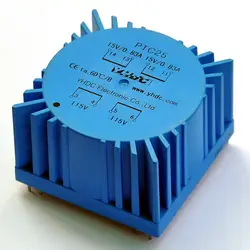 25VA инкапсулированный тороидальный трансформатор 115/230 V, 15Vx2