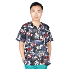 Hennar, модный медицинский костюм для мужчин, больничный скраб, Униформа, наборы, дышащие мужские хлопковые топы с v-образным вырезом, однотонные штаны, медицинская форма