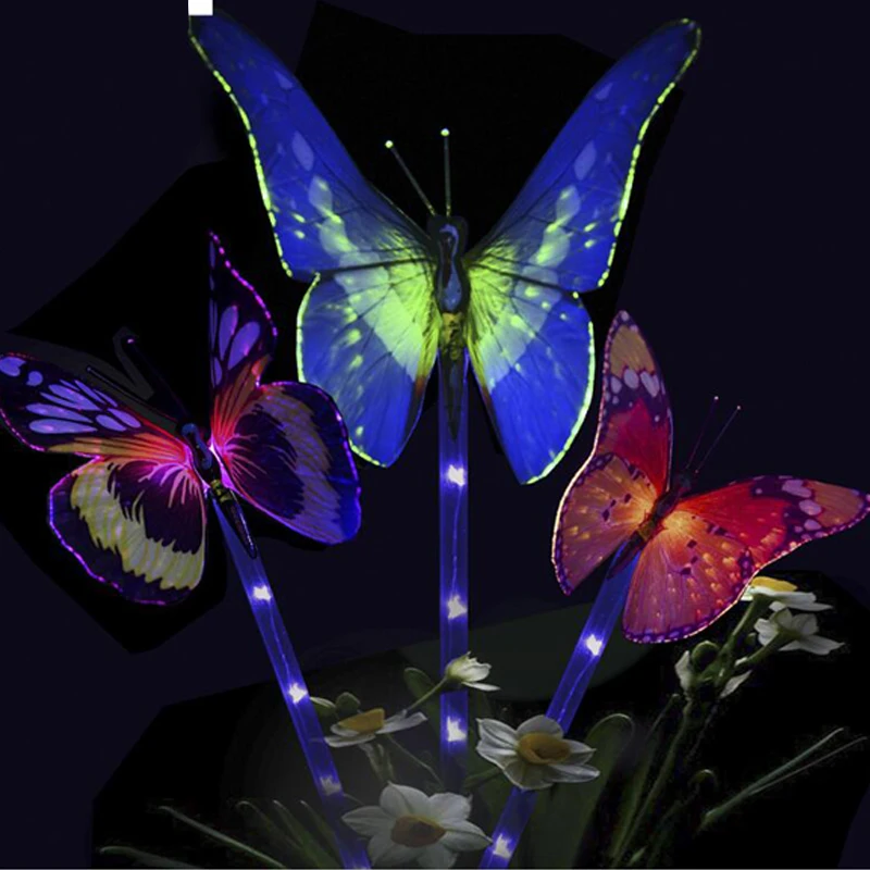 Solar Lamp Outdoor Waterproof  LED Solar Light Garden Light 7 Color Cycle Fiber Butterfly Lamps Yard Lawn Landscape Decoration (4)