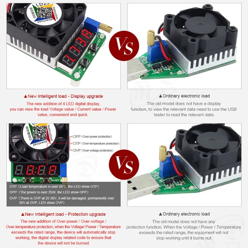 RD LD25 электронный нагрузочный резистор USB интерфейс разрядка тест батареи 25 Вт тест er