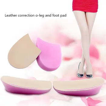 MQUPIN silicone O  X Legs Correction Orthotics Orthopedic Correction heel pad Half Foot Inserts Insoles corrector
