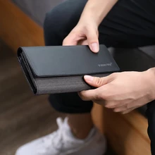 Мужской кошелек Tigernu, черные длинные тонкие мягкие кошельки, роскошный мужской клатч, держатель для ID карт, большая емкость, для телефона, карман для монет, кошелек, Carteria