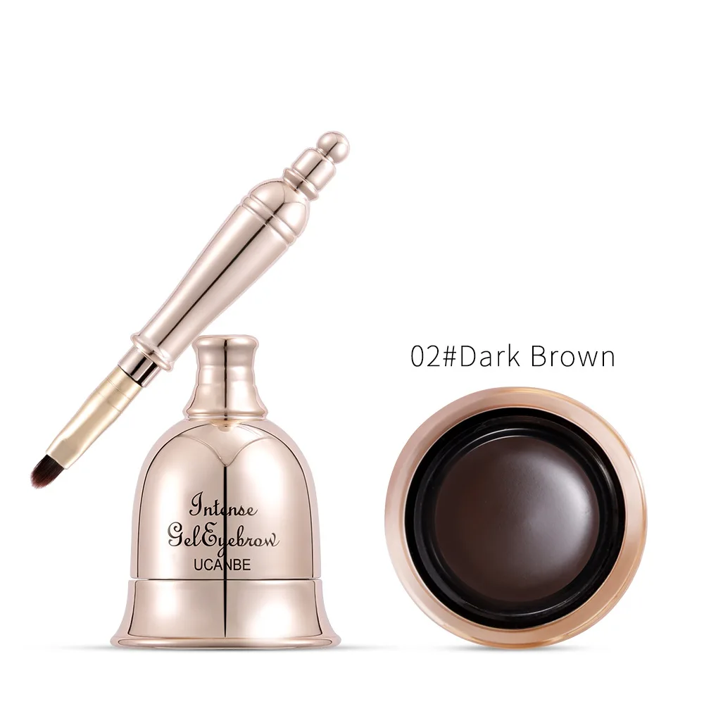 Waterproof Eyebrow Gel Makeup Bell Shaped Eyebrow Gel 3 Colors 3D Eye Brow Enhancers Cream Long Lasting Eyebrow Pomade TSLM1 - Цвет: 02 Dark Brown