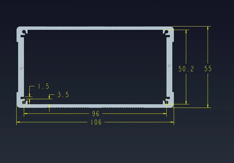 Алюминиевый корпус Электрический проект корпус PCB коробка 106X55X150 мм DIY