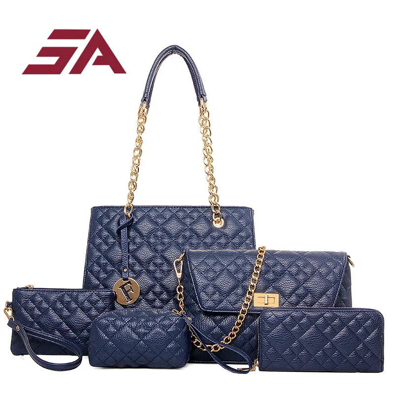 

SA Fashion new Women Handbag Women Bags Ladies Brand Designer Bag Handbag+Messenger Bag+Crossbody Bag+Clutche+Purse 5 Sets