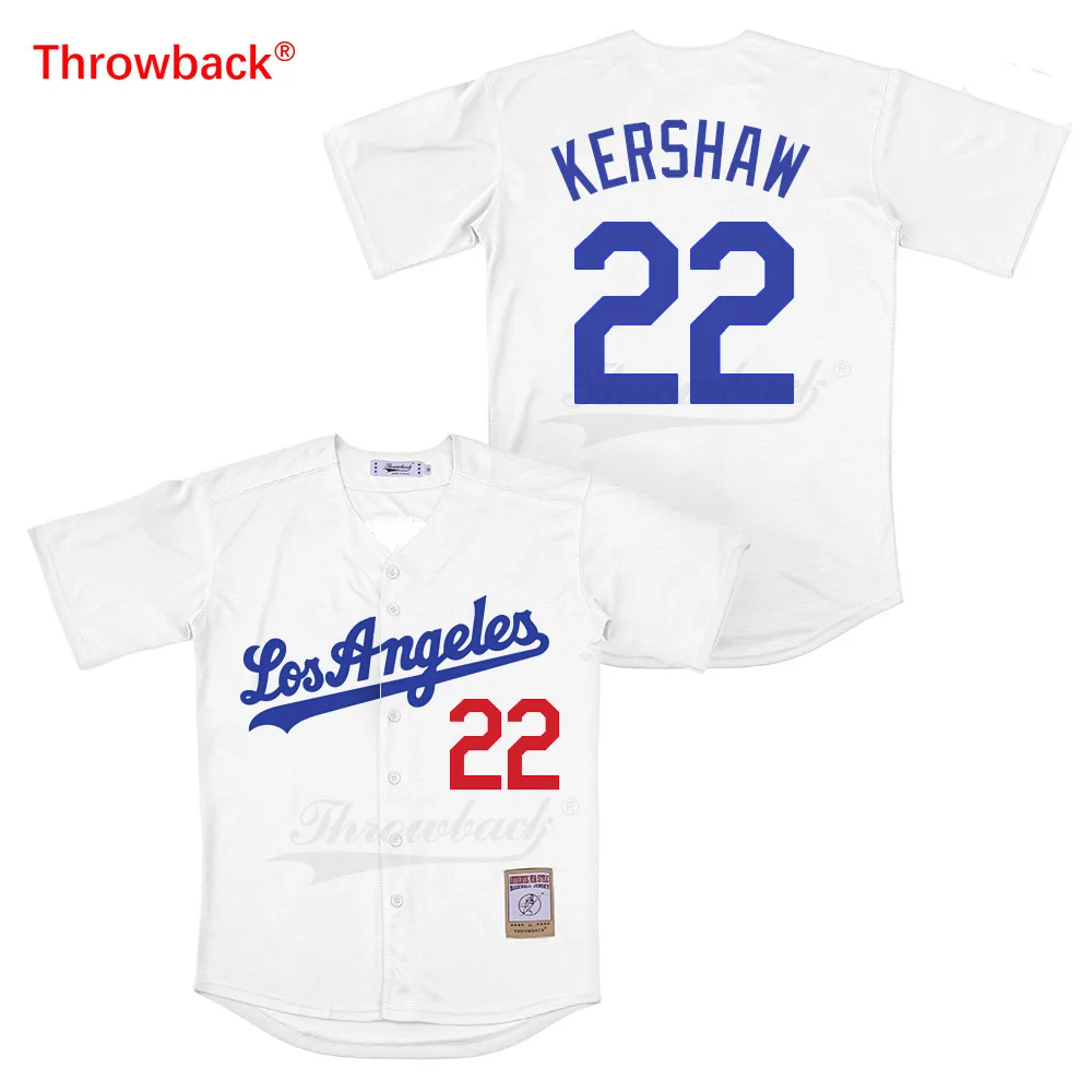 

Throwback Jersey Men's Los Angeles Jersey Kershaw Movie Baseball Jerseys Shirt Stiched Size S-3XL Free Shipping