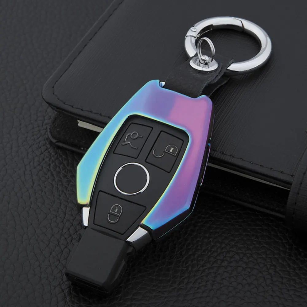 3 кнопки дистанционного ключа автомобиля оболочки цинковый сплав ключ крышка чехол для Mercedes Benz C S E класс W210 W212 W221 W222 W251 W463 - Название цвета: A-Zinc-Benz-C03