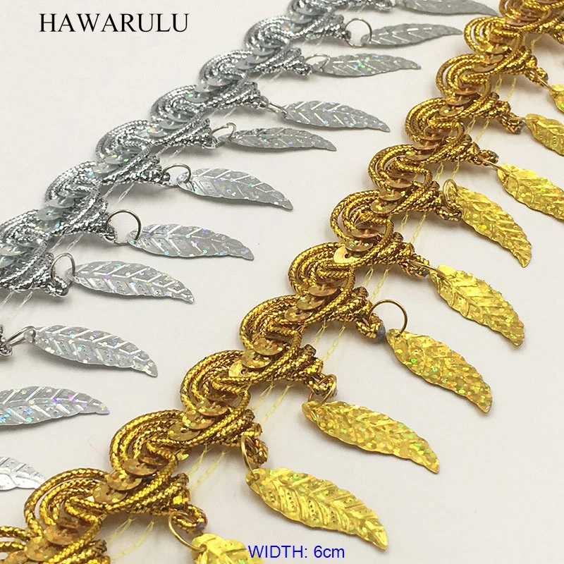HAWARULU 2 ярда 6 см DIY sequinned leaf Подвеска Кружева танец живота Индийский танец платье отделка Рождество Хэллоуин Праздничная сцена свадьба HAWARULU 2 ярда 6 см DIY sequinned leaf Подвеска Кружева танец живота Индийский танец платье отделка Рождество Хэллоуин Праздничная сцена свадьба