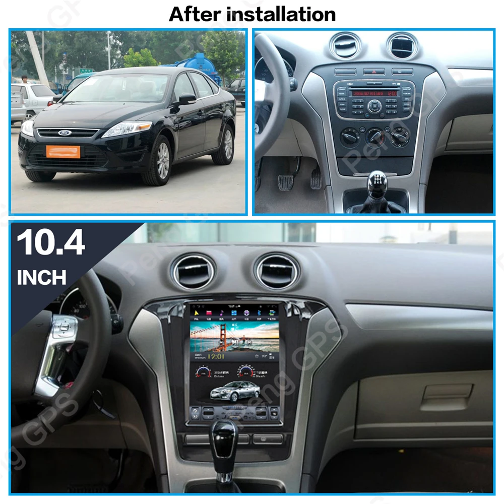 Cheap 4G+64G Android 8.1 Car GPS Navigation for Ford Mondeo/Fusion MK4 2011-2013 IPS Screen 6Core In-dash Carplay DVD Player PX-6 Unit 1