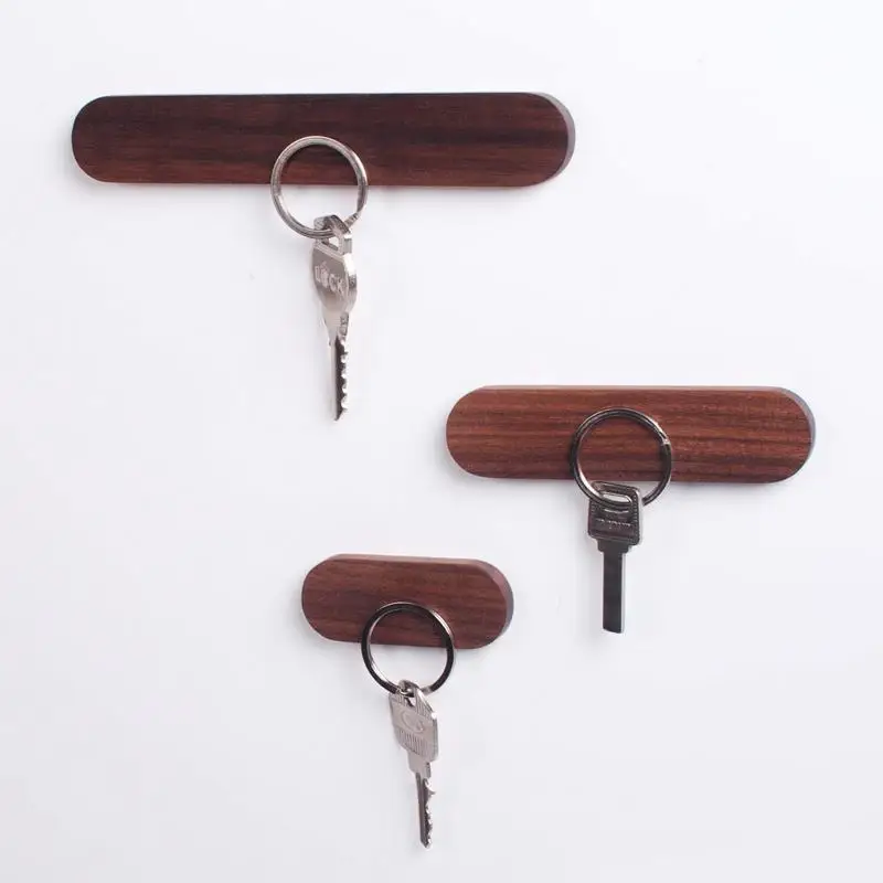 Solid wood key holder Wall hanging Wood wall hanging Car keys Multifunctional   Strong magneticWalnut Beech
