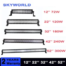 Dupla Fileira 12 22 32 42 52 Polegada 12 V 24 V 72 w 120 w 180 w 240 w 300 w Conduziu o Trabalho Barra de Luz Offroad Car Led Light Bar Combo 4×4 4WD SUV ATV