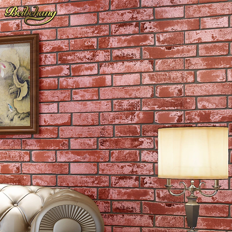 Beibehang Classic Vintage Stone Brick Pattern Designs Paper Embossed