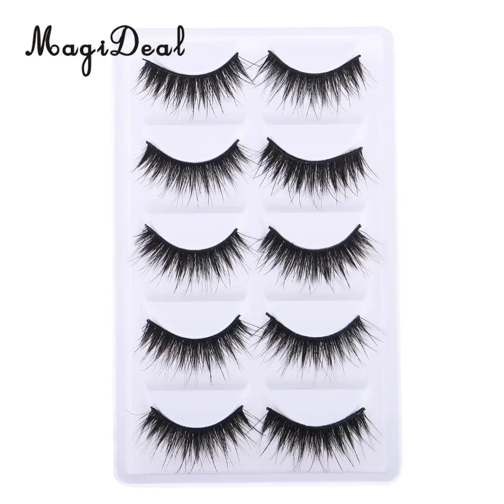 MagiDeal High Simulation 5Pairs Black Plastic Fake Eyelashes for 12 Inch Doll Make Up DIY Making & Repair Acc Children Girls Toy