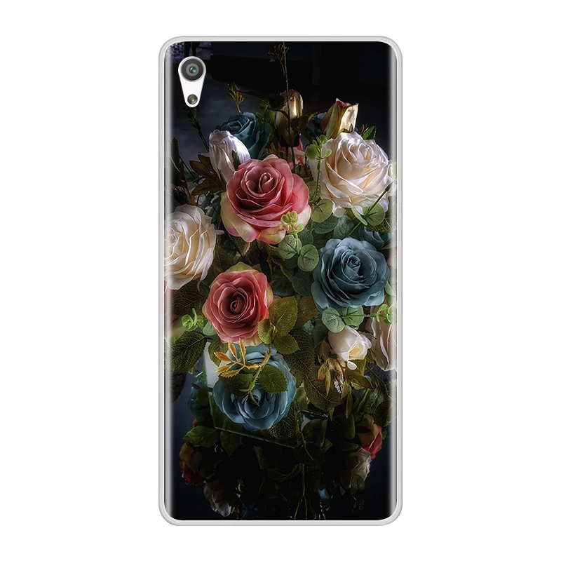 Phone Case For Sony Xperia XA XA1 Ultra Plus Soft Silicone TPU Fashion Flower Painted Back Cover For Sony Xperia XZ Premium Case pouch mobile