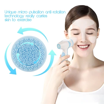 

Waterproof Silicone Facial Massager USB Two-way Rotating High-frequency Facial Stimulator Face Cleansing Brush For Men Women