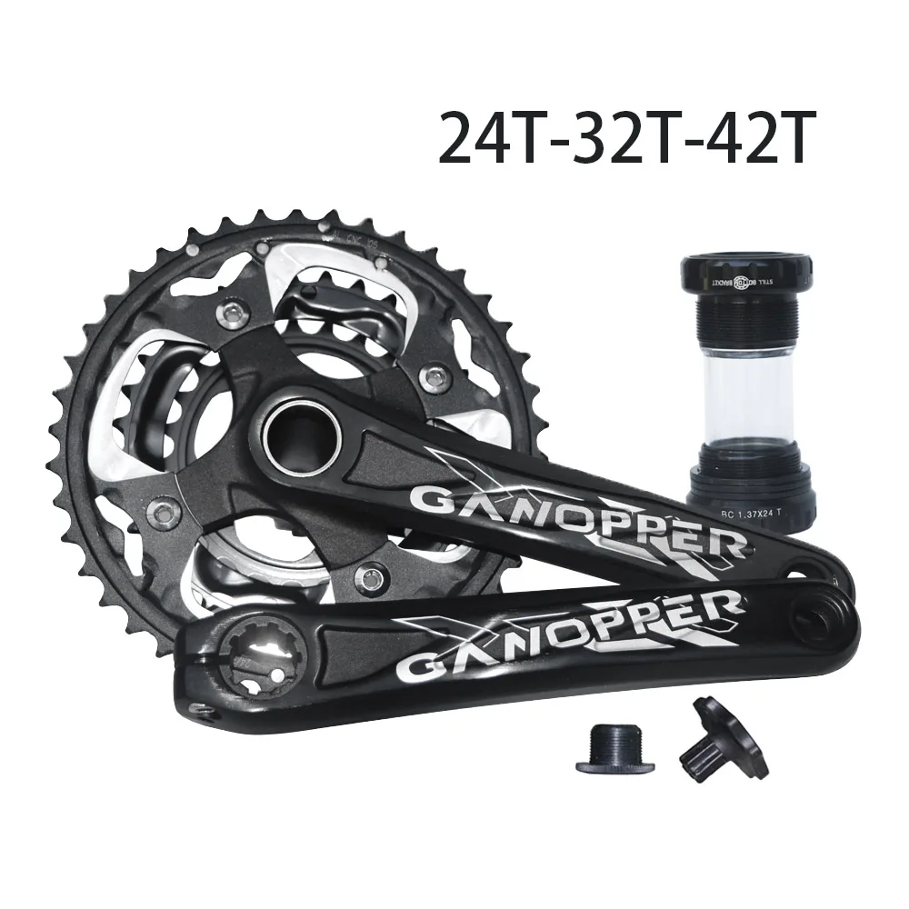 104BCD MTB Горный шоссейный велосипед crankset 172,5/175 мм BMX велосипедный Кривошип набор нижняя часть 68BB 10 S бензопилы подходит shimano deore Alivio часть - Цвет: 175mm 24T-32T-42T