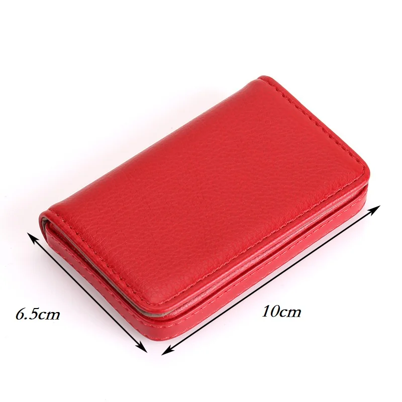 PU Leather + stainless Steel Men Credit Card Holder Women Metal Bank Card Case Box