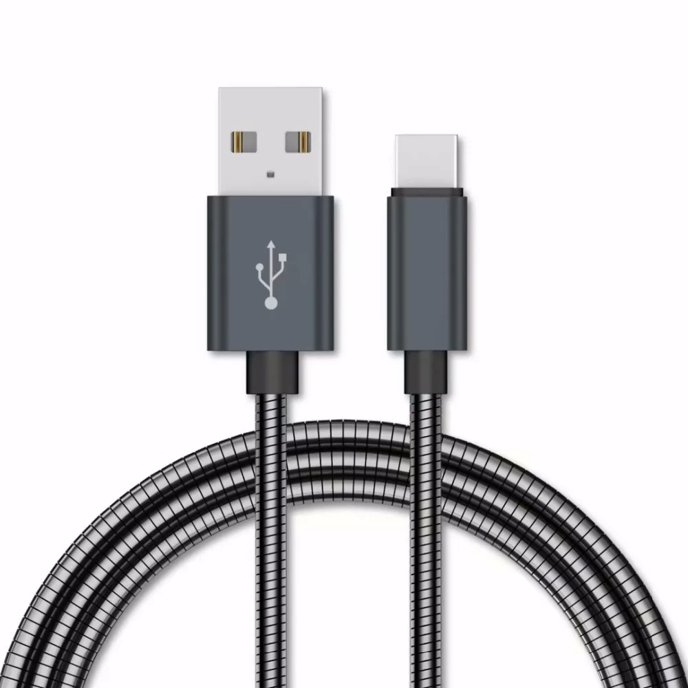 

0.2/1/2 Meter USB 3.1 Type C Cable 2.4A Fast Charger Steel Spring Cord For Samsung Galaxy s8 s9 Plus Note 8 LG G5 G6 G7 V20 V30