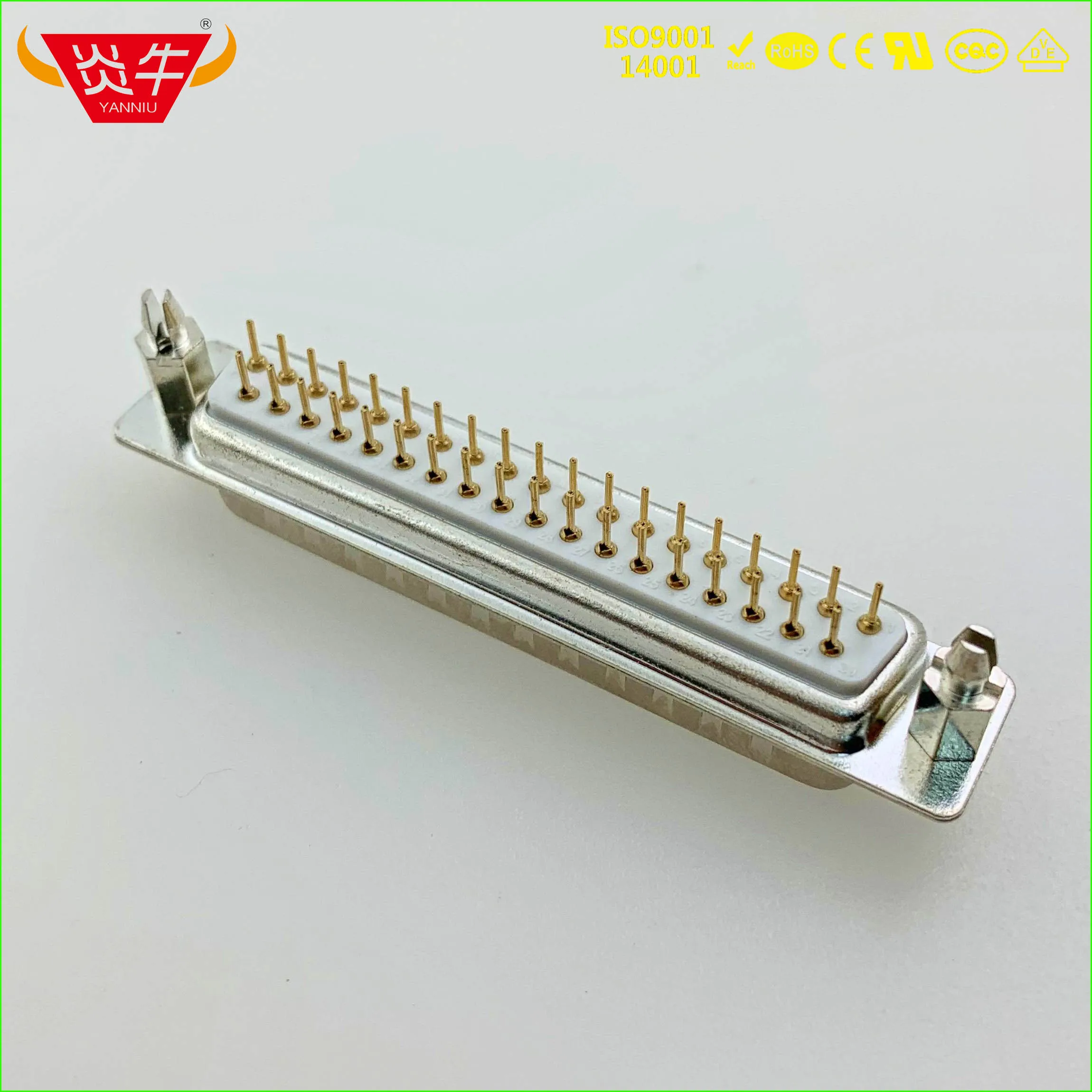 DP-37P с фланцем REVETS RS232 с гнездом 37PIN PCB разъем MALE серия штекер позолоченный 3Au YANNIU