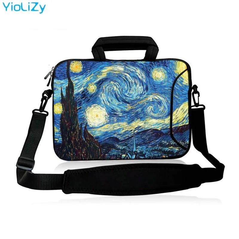 Van Gogh 10 11,6 13,3 14,1 15,6 17,3 дюймов сумка защитный футляр для ноутбука сумка для ноутбука с ремешком чехол-мессенджер SB-24818