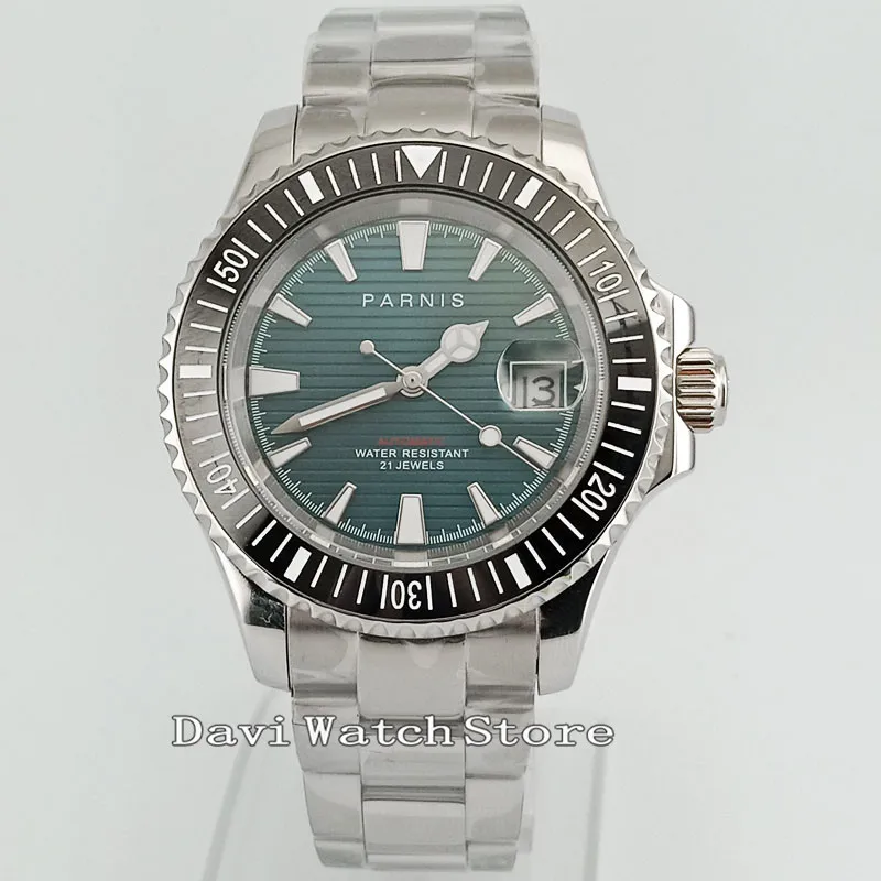 

41mm Dark green Ceramic bezel White Dial Automatic Wrist Watch 2629