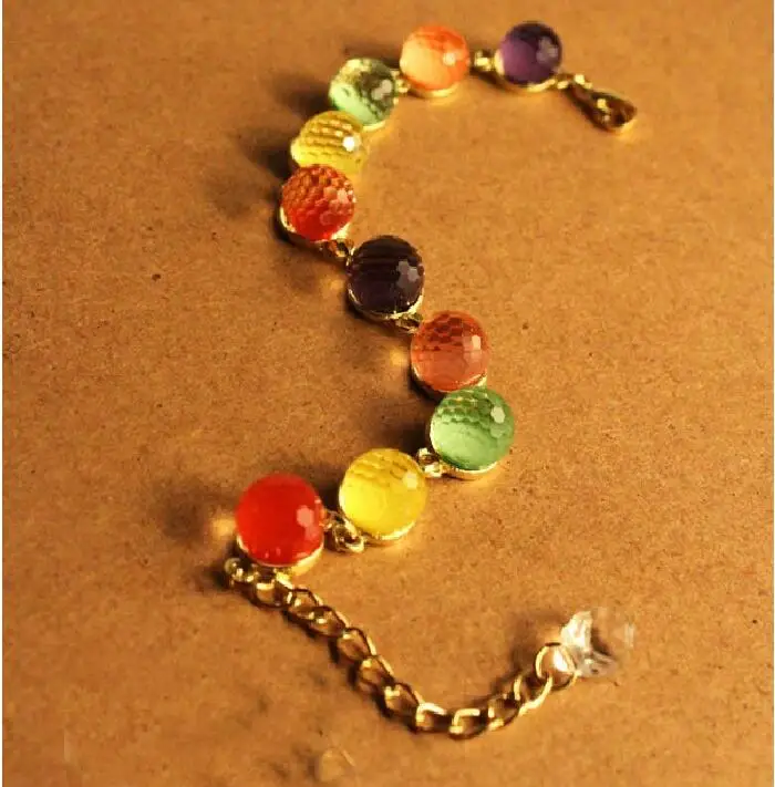 B088 разноцветные новые женские ювелирные изделия яркого цвета, Сделай Сам браслет сладкая любовь браслеты с бусинами из кристаллов и браслеты