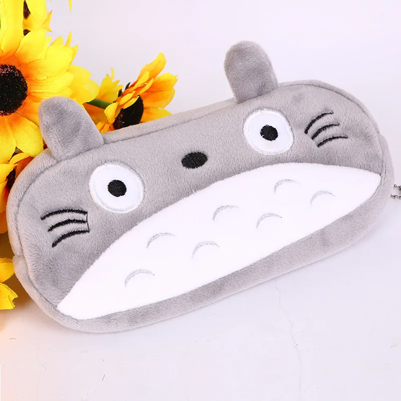 Kawaii популярный плюшевый чехол для ручки Totoro, 20 см, сумка для карандашей, косметичка, кошелек на молнии, сумка для монет, канцелярский дизайн, брелок